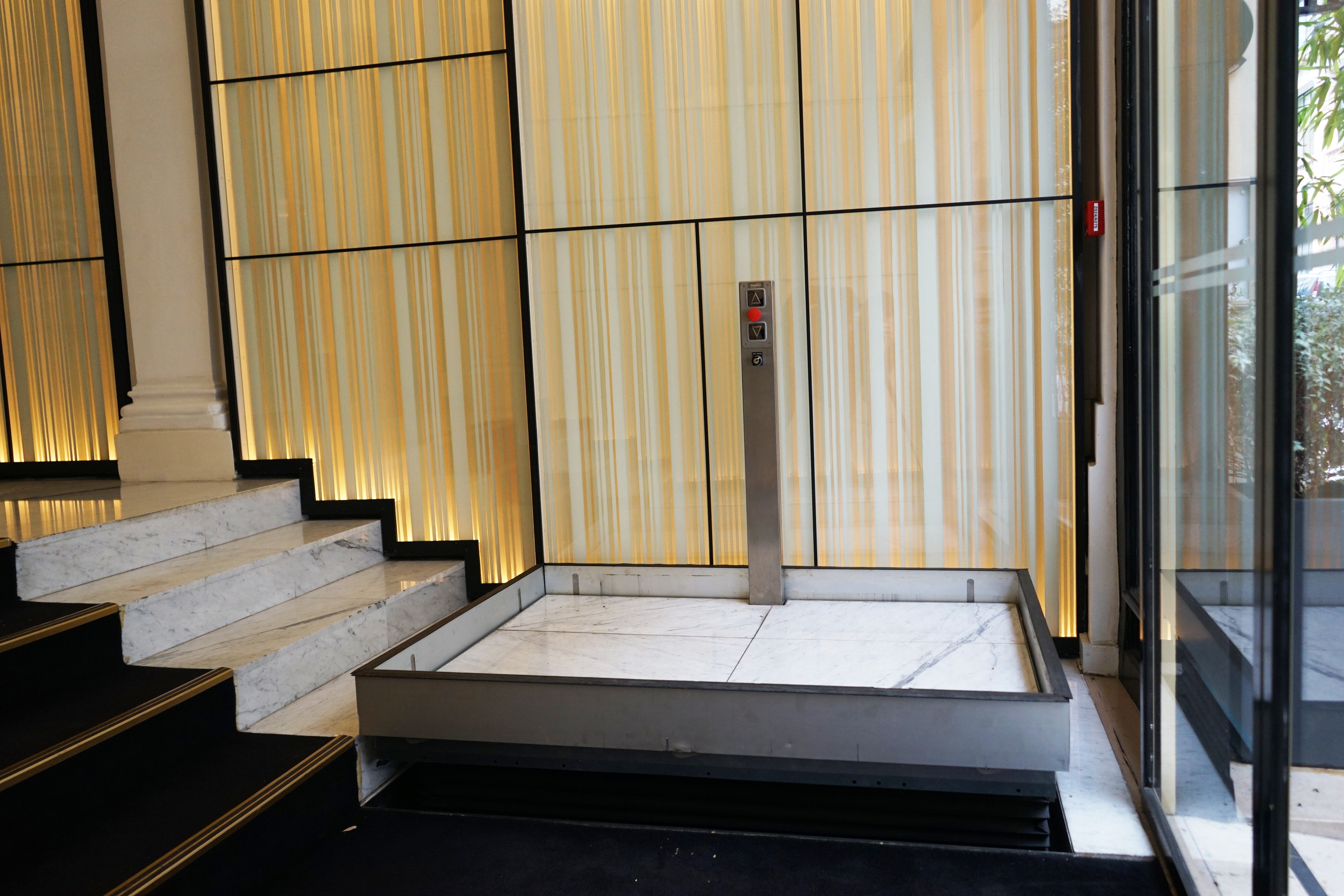 Hidden Disabled Access Lift in Hotel Lobby