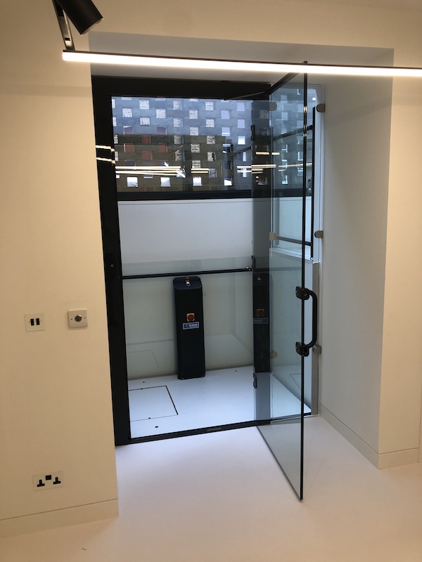Platform Lift in London with Glass Doors