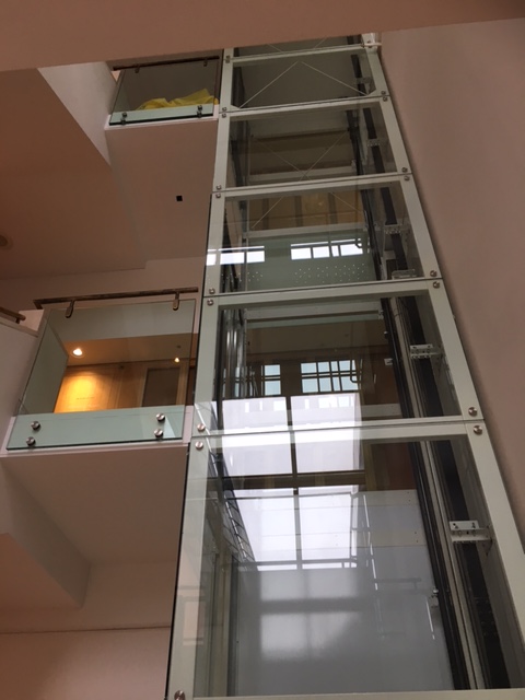 The lift at the British Library linking to the top floor restaurant and private function rooms