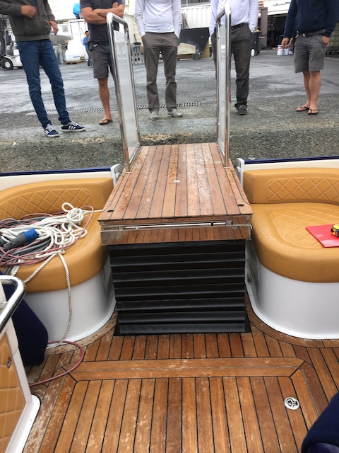 Bespoke platform lift on boat