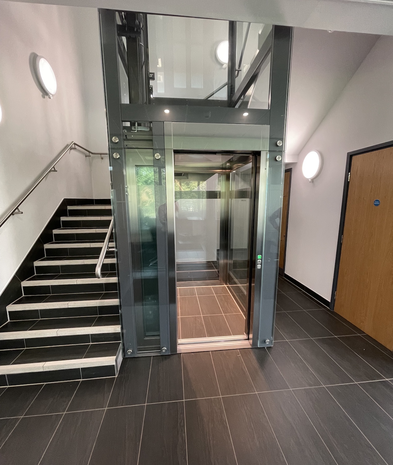 The lift features low pit and headroom making it perfect for new and existing developments