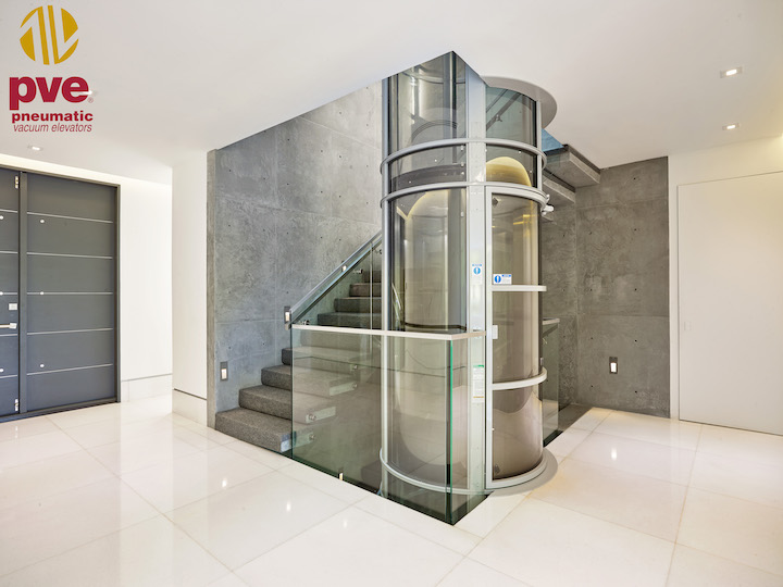 Pneumatic Home Lift in Modern Home