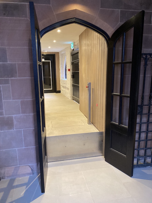 Hidden lift at St Mary's Guildhall in the up position